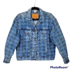 Vintage Calvin Klein Buffalo Check Denim Jacket SZ M